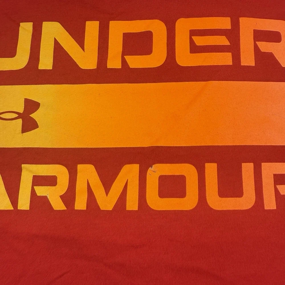 Under Armour Men's Adult 2XL Tee Shirt‎ T Red Loose Heatgear Big Logo Athletic